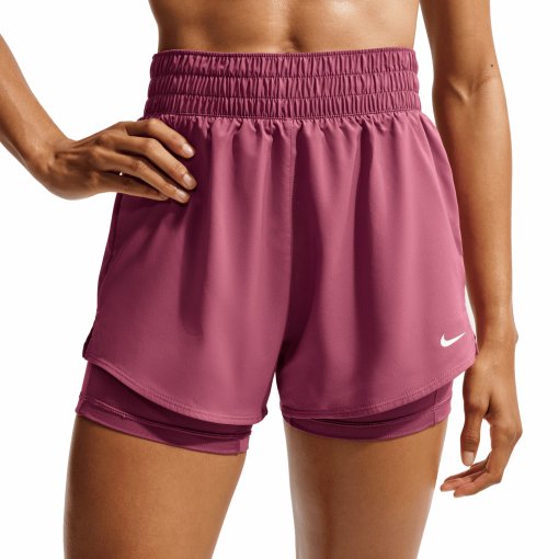 Productfoto van Nike One Dri-FIT 2-In-1 Korte Broek 3&quot; Dames - pink smoke/white DX6016-654