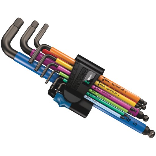 Immagine prodotto da Wera Assortimento di Chiavi a L, Metriche - 950/9 Hex-Plus Multicolour HF 1 - con funzione di ritegno - 9 Pezzi