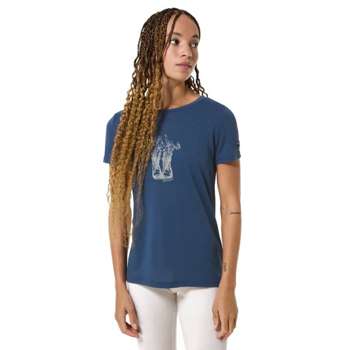 Immagine prodotto da SUPER.NATURAL Maglietta Donna - Flower Boots - Ocean Blue/Feather Grey