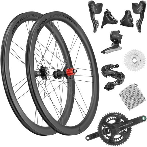 Immagine prodotto da Campagnolo Kit Cambio - Super Record WRL - 2x12 Velocità + Set di Ruote - Bora Ultra WTO 45 C23 DB
