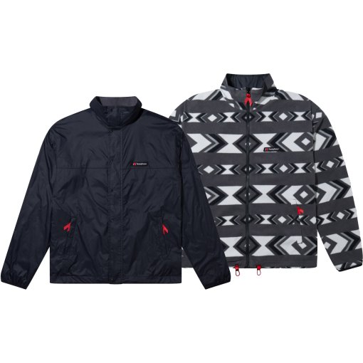 Foto de Berghaus Chaqueta Polar Unisex - Reverse Wind - Jet Black/Geo Aztec Jet Black