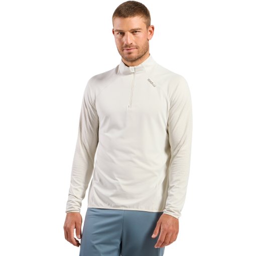 Photo produit de Odlo Zeroweight Warm Half-Zip Couche intermédiaire de running 2.0 pour hommes - gardenia
