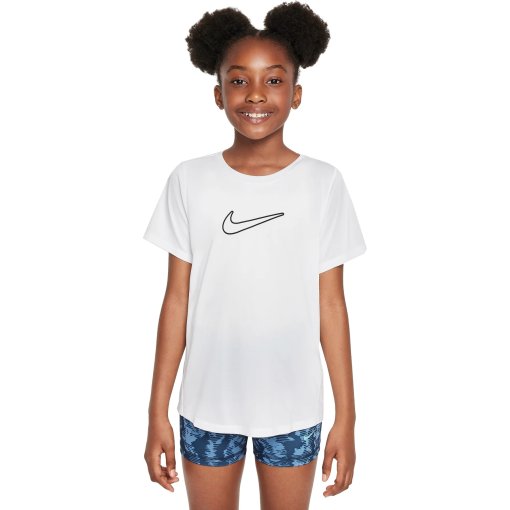 Foto de Nike Camiseta Niños - One Fitted Dri-FIT - blanco/negro FZ5600-100