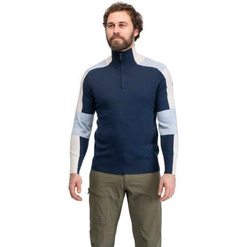 Picture of Bergans Lyderhorn Wool Half Zip Men - navy blue/light dusty blue/creme