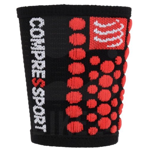 Foto de Compressport Muñequera Deportiva - 3D.Dots - negro/rojo