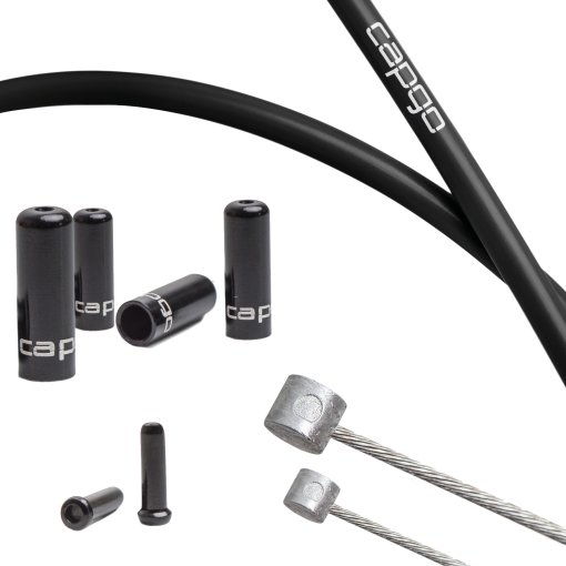 Foto de capgo Blue Line Kit de cable de freno - Acero inoxidable - PTFE - Shimano MTB - negro