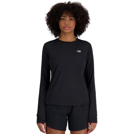 Immagine prodotto da New Balance Maglietta a Maniche Lunghe Donna - Athletics - Black Heather