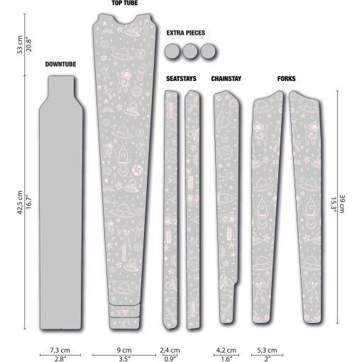 Photo produit de DYEDBRO Gravel Kit Protecion Cadre SPACE TRIP - blanc mat