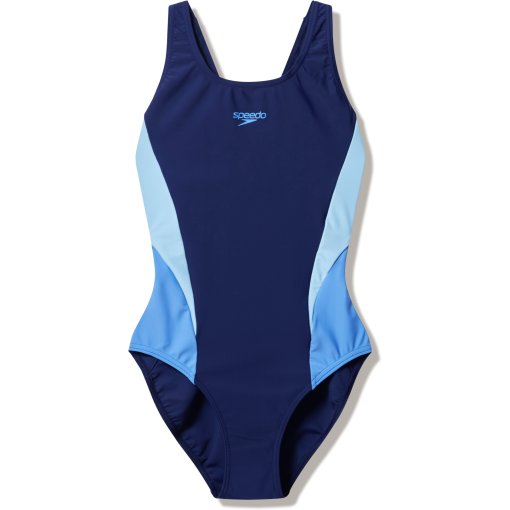 Picture of Speedo Colourblock Splice Muscleback Swimsuit Women - peacoat/glacier blue/moonlight lavender