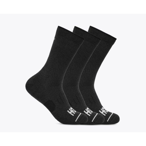 Hoka Crew Run Socks - 3-Pack - black / black / black | BIKE24