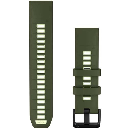 Produktbild von Garmin QuickFit Uhrenarmbänder (22 mm) – Silikon - Olivgrün/Zitronengelb