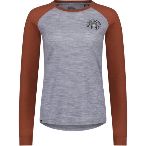 Foto de Mons Royale Camiseta de Manga Larga Mujer - Icon Raglan Merino - sienna / grey heather