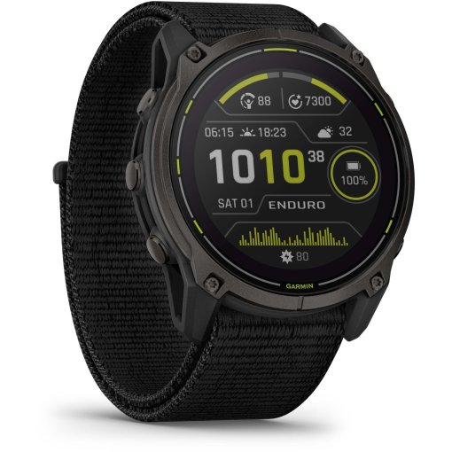 Produktbild von Garmin Enduro 3 Sapphire Solar GPS Smartwatch - Schwarz/Carbongrau DLC Titan