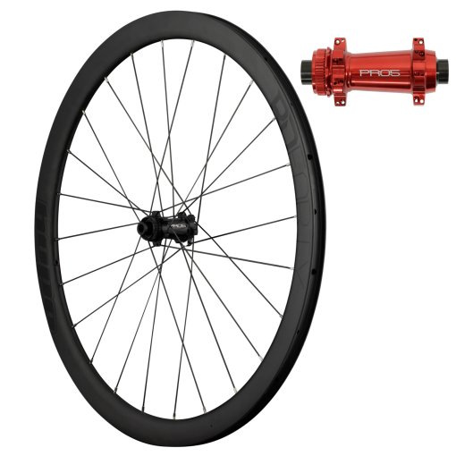 Produktbild von Hope RD40 Pro 5 Straight Pull Vorderrad - 28&quot; | Carbon | Clincher | 24-Loch | Centerlock - 12x100mm - red