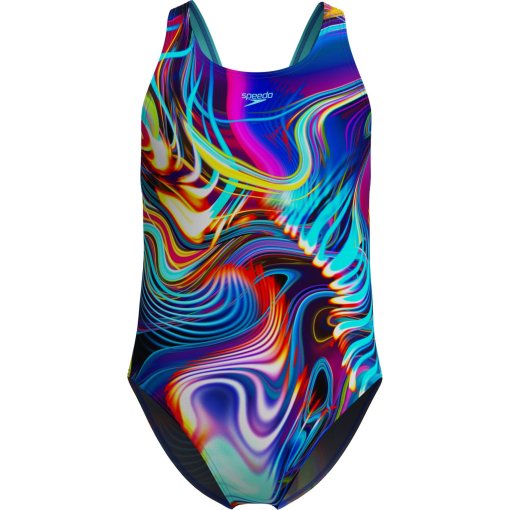 Produktbild von Speedo Digital Allover Leaderback Badeanzug Mädchen - arctic glass