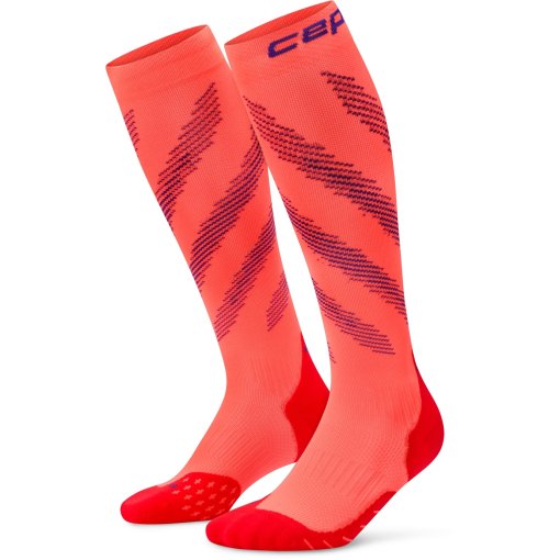 Photo produit de CEP Chaussettes de Compression Homme - Core Run Edt. Elliptic Tall - neon coral/purple