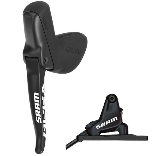 Productfoto van SRAM APEX 1 HRD Rembesturing + hydraulische schijfrem - Flatmount - links | voorkant - zwart - Speciale aanbieding