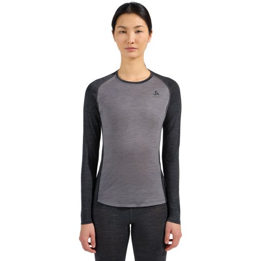 Foto de Odlo Camiseta Interior Manga Larga Mujer - Performance Wool 150 - grey melange - dark grey melange