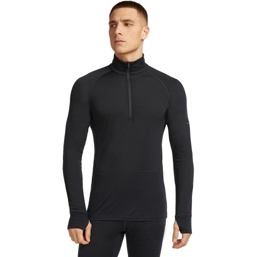 Immagine prodotto da Icebreaker Maglia a Maniche Lunghe Uomo - Merino 125 ZoneKnit™ Half Zip - Nero