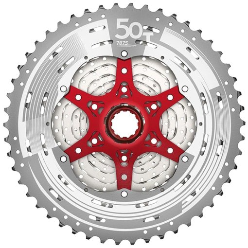 【値下げ】SunRace12速スプロケ CSMZ90 11-50T HGフリー SunRace CSMZ90 Cassette 12-speed - 11-50 - metallic silver / red