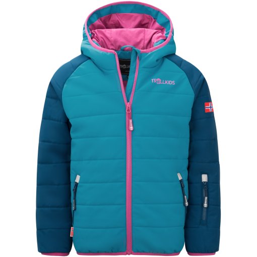 Foto de Trollkids Chaqueta Esquí Niño - Hafjell PRO - Dark Turquoise/Madeira Blue/Bright Berry