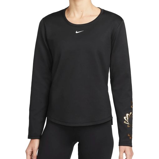 Produktbild von Nike Therma-FIT One Graphic Langarmshirt Damen - black/photon dust/white DQ6178-010