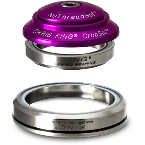 Foto van Chris King DropSet 3 Tapered Balhoofd - IS41/28.6 | IS52/40 - 3D violet
