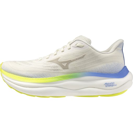 Photo produit de Mizuno Chaussures Running Femme - Wave Sky 9 - Snow White/Silver Birch/Ultramarine