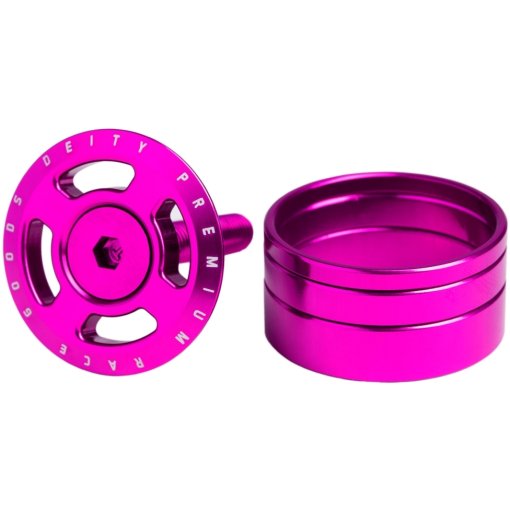Picture of Deity Components Crosshair Headset Cap + Spacer Kit - 1 1/8&quot; - pink