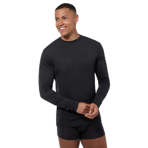 Produktbild von SUPER.NATURAL Sierra140 Langarm-Unterhemd Herren - Jet Black