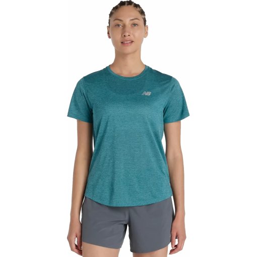 Productfoto van New Balance Athletics T-Shirt Dames - Big Teal Heather