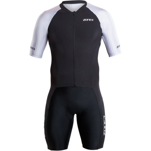 Foto de Zone3 Tritraje de Manga Corta Hombre - Lava Long Distance Full Zip - negro/blanco/rojo