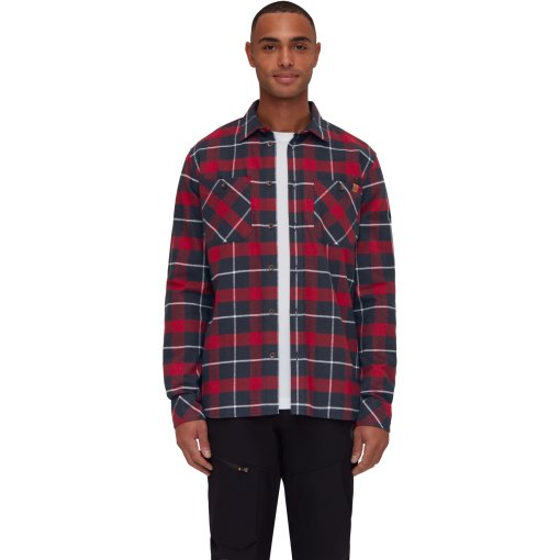 Foto de Mammut Camisa de Franela Hombre - Alvra - negro-blood red