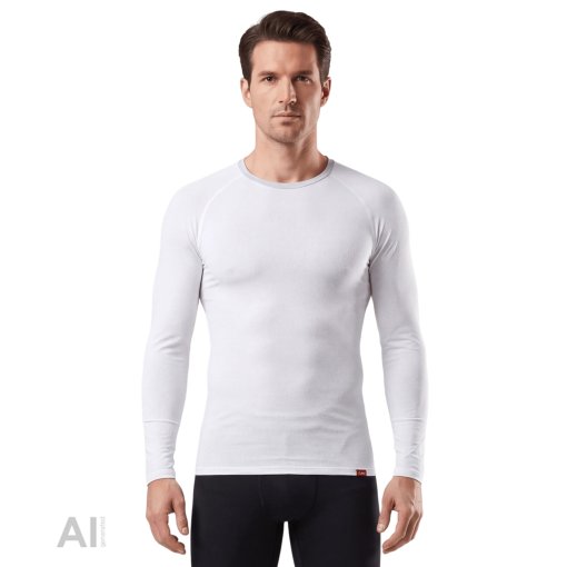 Photo produit de Löffler Maillot de Corps Manches Longues Homme - Transtex® Light - blanc 100