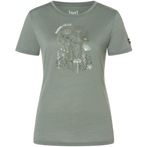 Photo produit de SUPER.NATURAL Rock Flowers T-shirt femmes - Eucalyptus/Various