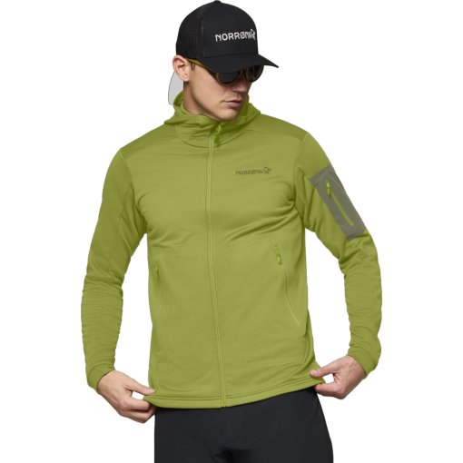 Foto de Norrona Chaqueta con Capucha Hombre - falketind warm2 stretch - Dark Citron/Deep Lichen Green