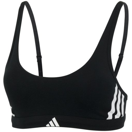 Picture of adidas Sports Underwear Sport Active Essentials Cotton 3 Stripes Scoop Bralette Women - black