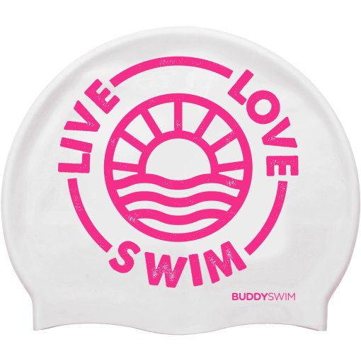 Foto de Buddyswim Gorro Silicona - LIVE LOVE SWIM 2 - white/pink