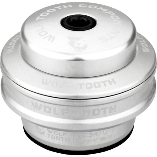 Photo produit de Wolf Tooth Premium EC Partie Supérieure du Jeu de Direction - 1 1/8&quot; - EC34/28.6/H16 - argent brut
