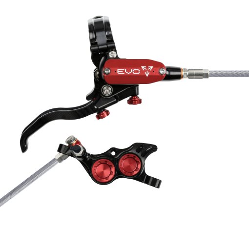Foto de Hope Freno de disco Tech 4 EVO TR4 | Manguera de acero - negro/rojo - Palanca a la derecha