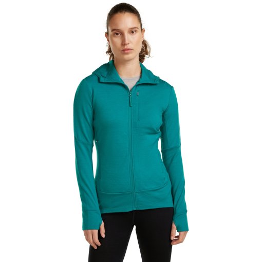 Picture of Icebreaker Merino 260 Quantum Long Sleeve Zip Hoodie Women - Tidal Teal