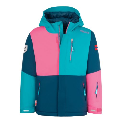 Foto de Trollkids Chaqueta Esquí Niño - Hallingdal - Dark Turquoise/Madeira Blue/Light Magenta