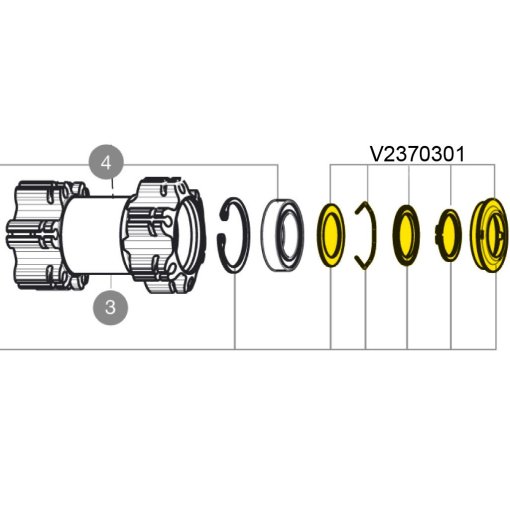 Picture of Mavic Bearing Adjustment Kit for Aksium Disc/Ksyrium Disc/Crossride Front Wheels with 15mm Axle - V2370301