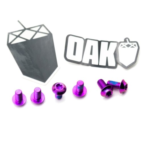 Produktbild von OAK Components Schrauben-Set Bremsscheibe - Titan | M5x10 | 6 Stück - lila