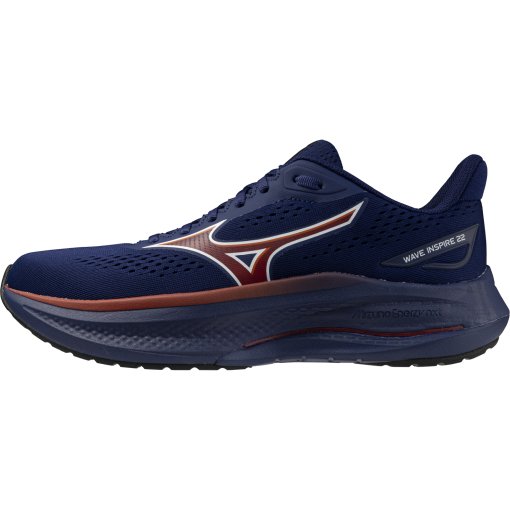 Slika izdelka Mizuno Wave Inspire 22 Tekaske copate za moške - Beacon Blue/Tomato Puree/Firecracker