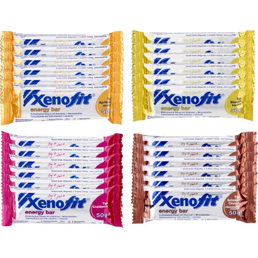 Produktbild von Xenofit Energy Bar - Kohlenhydrat-Riegel - Mixpaket - 24x50g