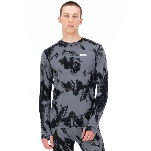 Foto de Mons Royale Camiseta Interior Manga Larga Hombre - Cascade Merino - mtn pixel grey