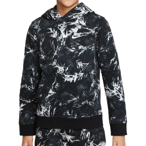 Immagine prodotto da Nike Felpa con Cappuccio Bambino - Sportswear Printed French Terry - black/white DO6495-010