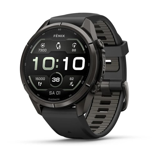 Produktbild von Garmin fenix 9 Pro inReach GPS Smartwatch - 43mm - Carbongrau DLC Titan - Schwarz/Kieselgrau