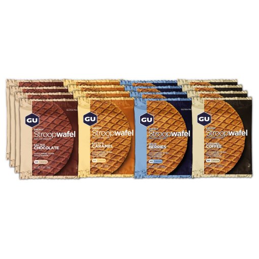 Produktbild von GU Stroopwafel - Kohlenhydrat-Sirupwaffeln - Mixed Box - 8x30g + 8x32g